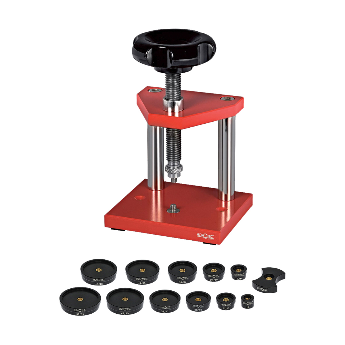 Horotec press for snap-on watch cases