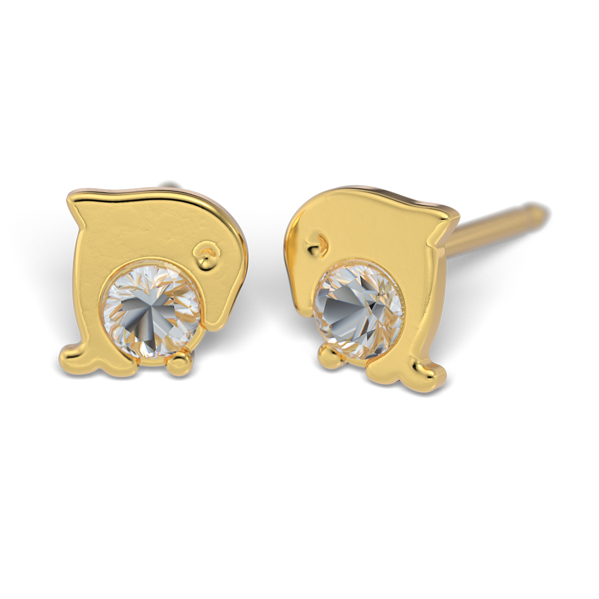 27514_3509 System 75 ear studs, 14 ct yellow gold