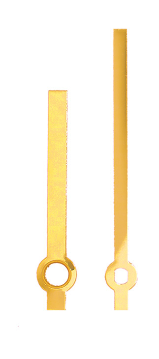 Lancette per movimenti al quarzo, gialle, 55/40 mm