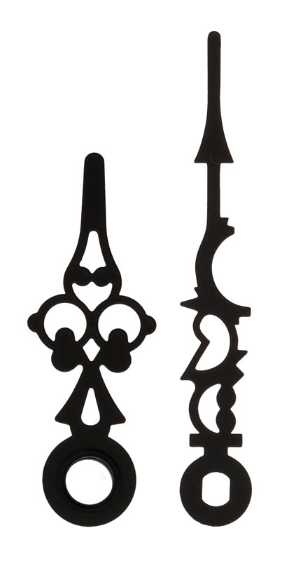 Lancette per movimenti al quarzo, nere, 46/35 mm Lancette per movimenti al quarzo, nere, 46/35 mm