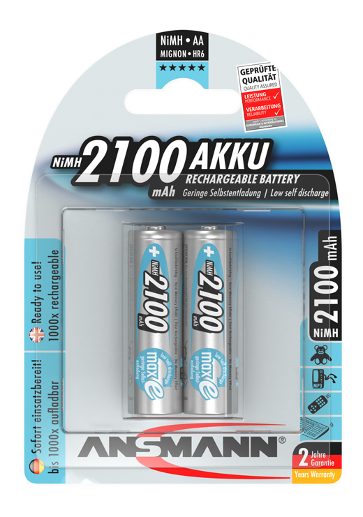Batterie ANSMANN Mignon ricaricabili 2100 mAH HR6 - AA