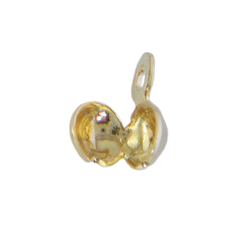 Squeeze capsules with closed eyelet, silver gold plated