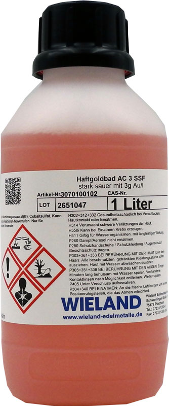 WILAPLAT bagno di oro acido AC 3 SSF, pronto uso, 1 l