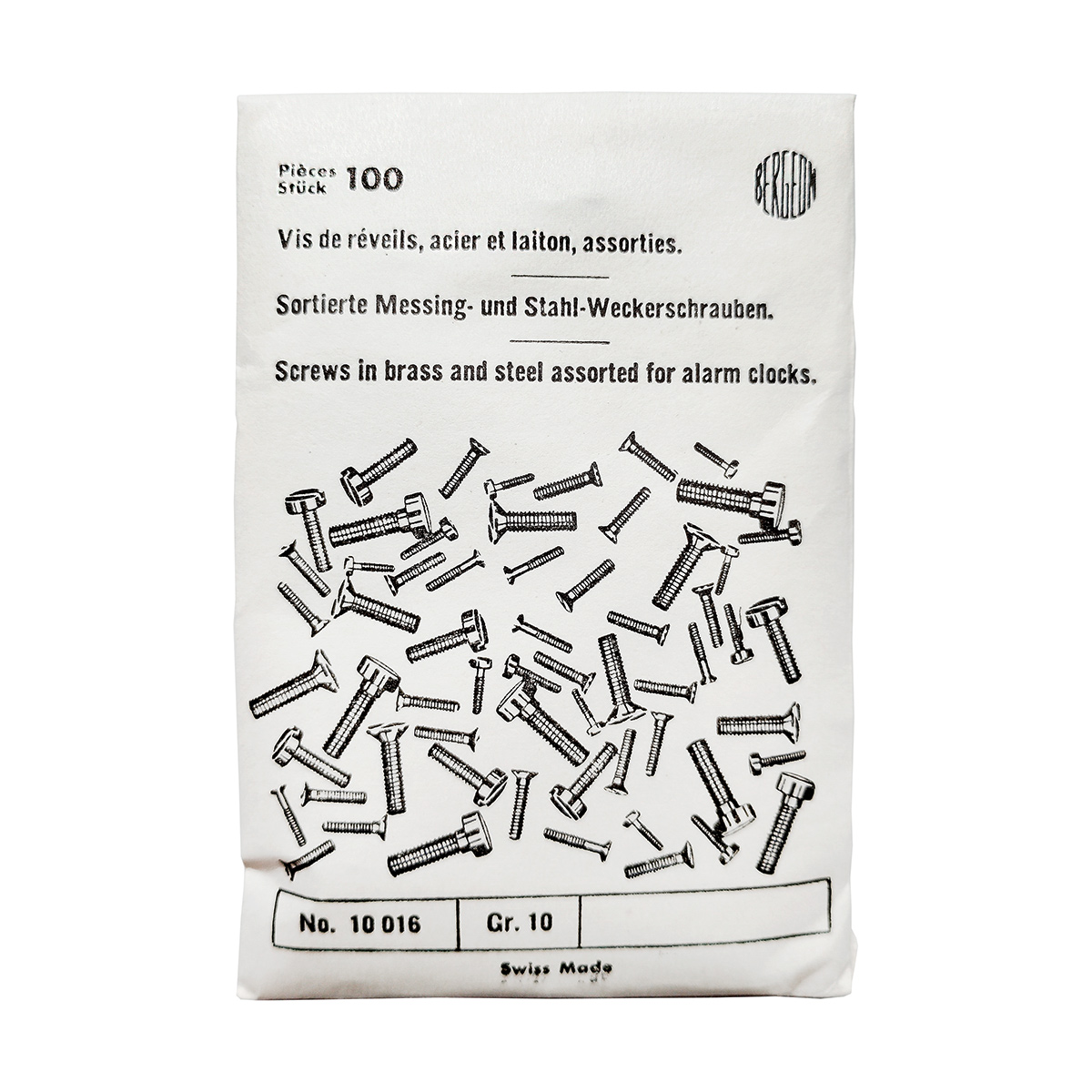 Bergeon Weckerschrauben sortiert