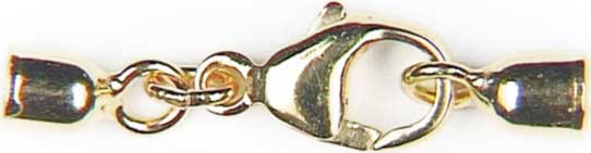 Chiusura a moschettone con 2 terminali a coppetta cilindrici 4 mm Chiusura a moschettone con 2 terminali a coppetta cilindrici 4 mm