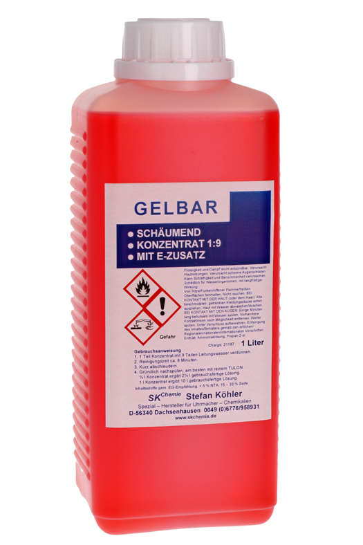 Watch cleaning solution Gelbar concentrate 1:9