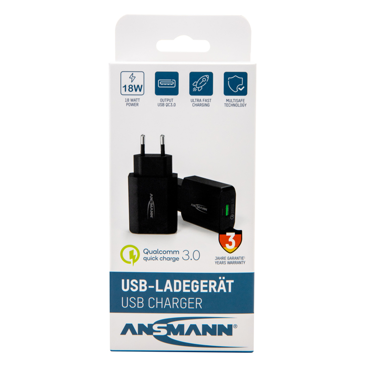 Ansmann Ladegerät Steckdose mit 1x USB