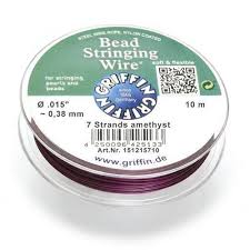 Griffin steel wire nylon coated amethyst 0.38 mm